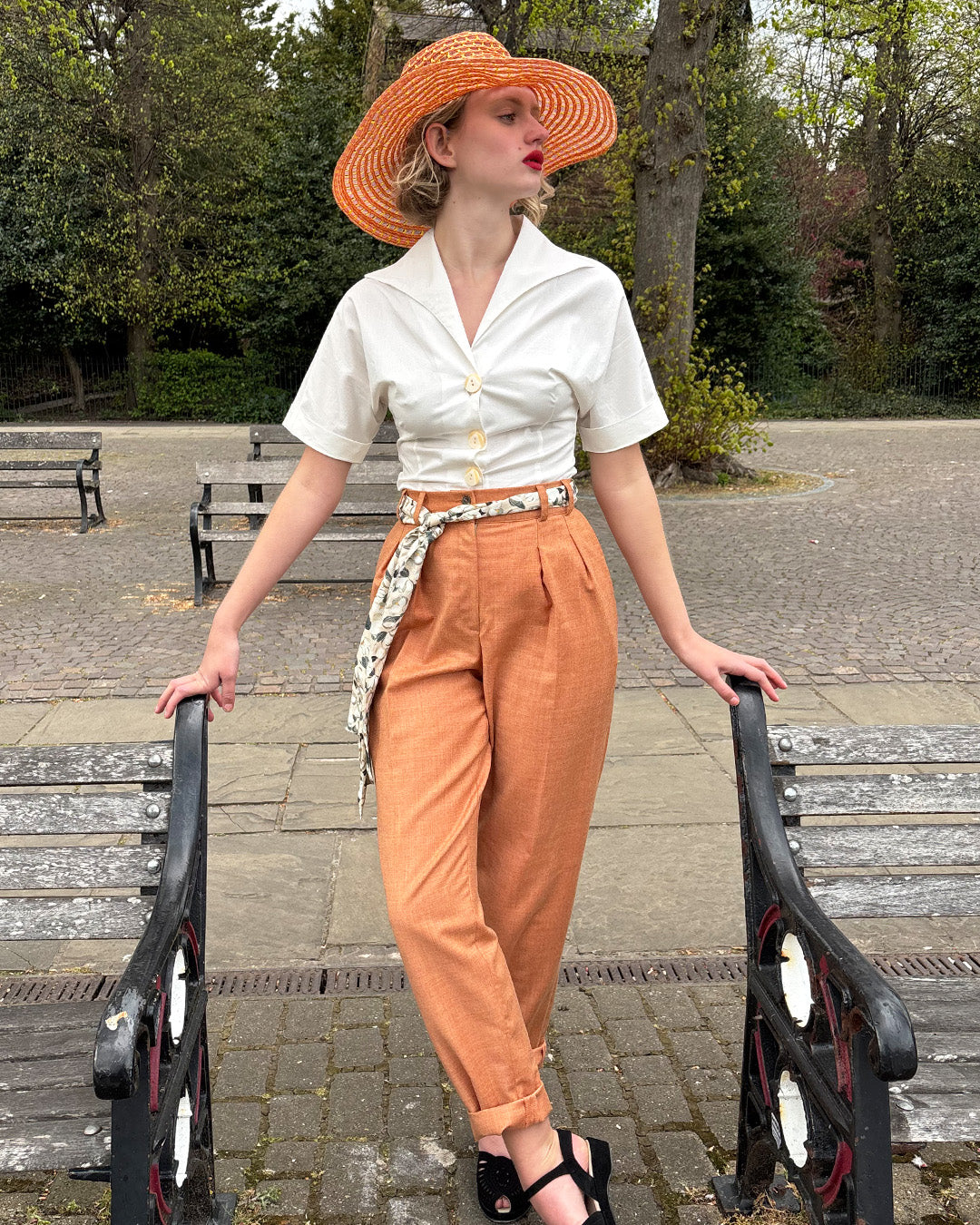 1950s Premium Peg Trousers - Amber