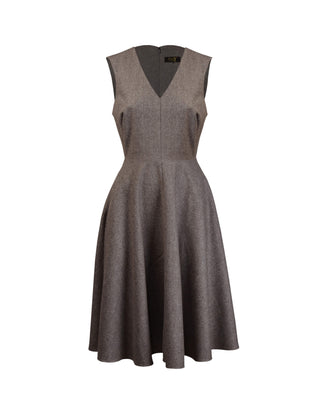 1940s Pinafore Dress - Brown herringbone