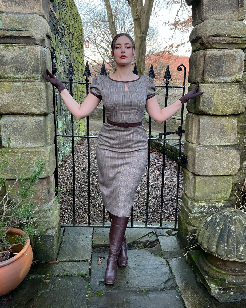 1950s Success Wiggle Dress in Plaid