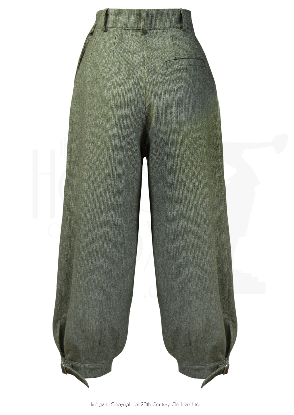 Ladies Plus Fours - Olive Herringbone