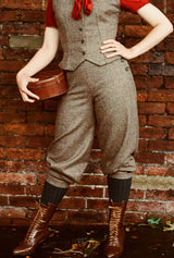 Ladies Plus Fours in Walnut Check Wool