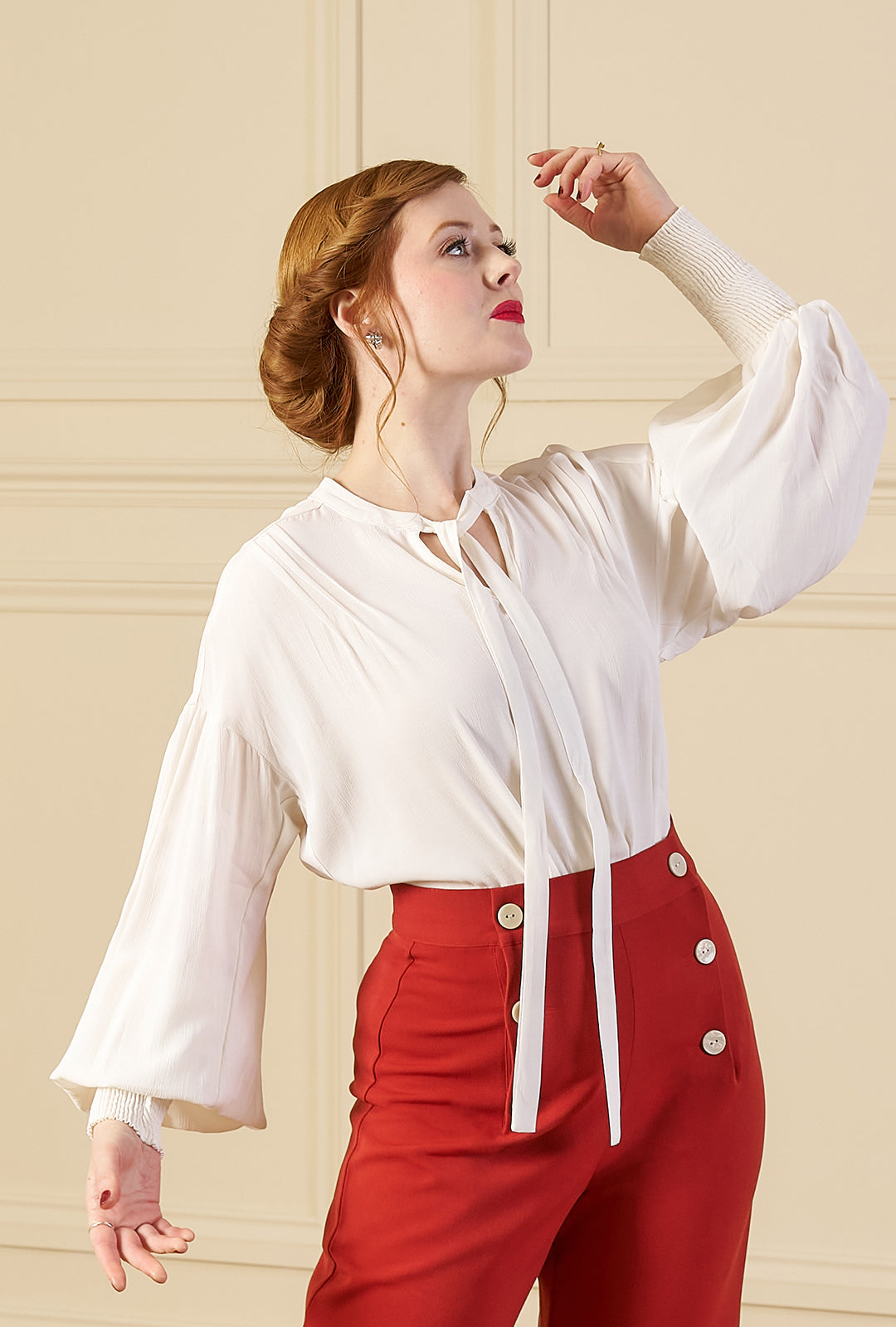 1930s Poet Blouse - Ivory