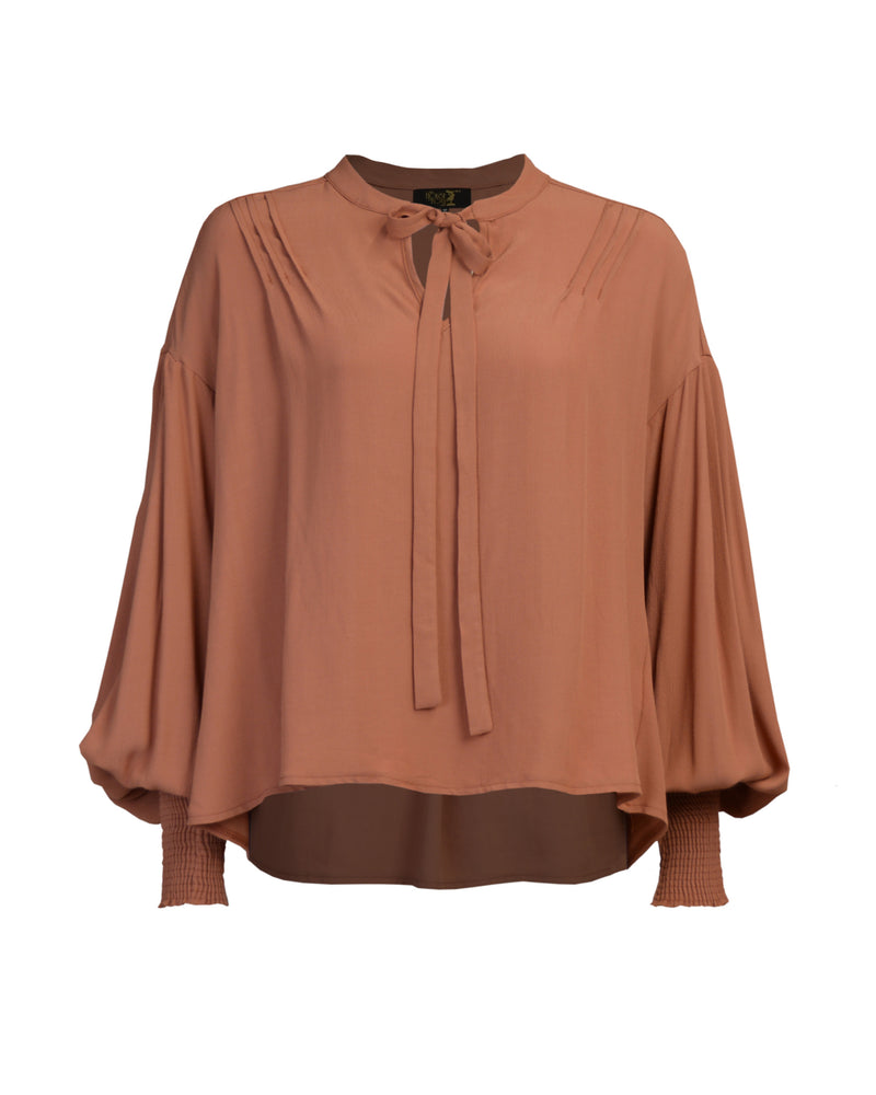 1930s Poet Blouse in Burnt Peach
