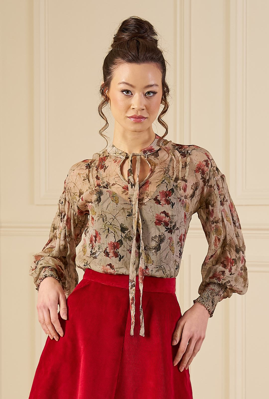 1930s / 1970s Poet Blouse & Sash - Wild Nectar Georgette