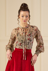 1930s / 1970s Poet Blouse & Sash - Wild Nectar Georgette