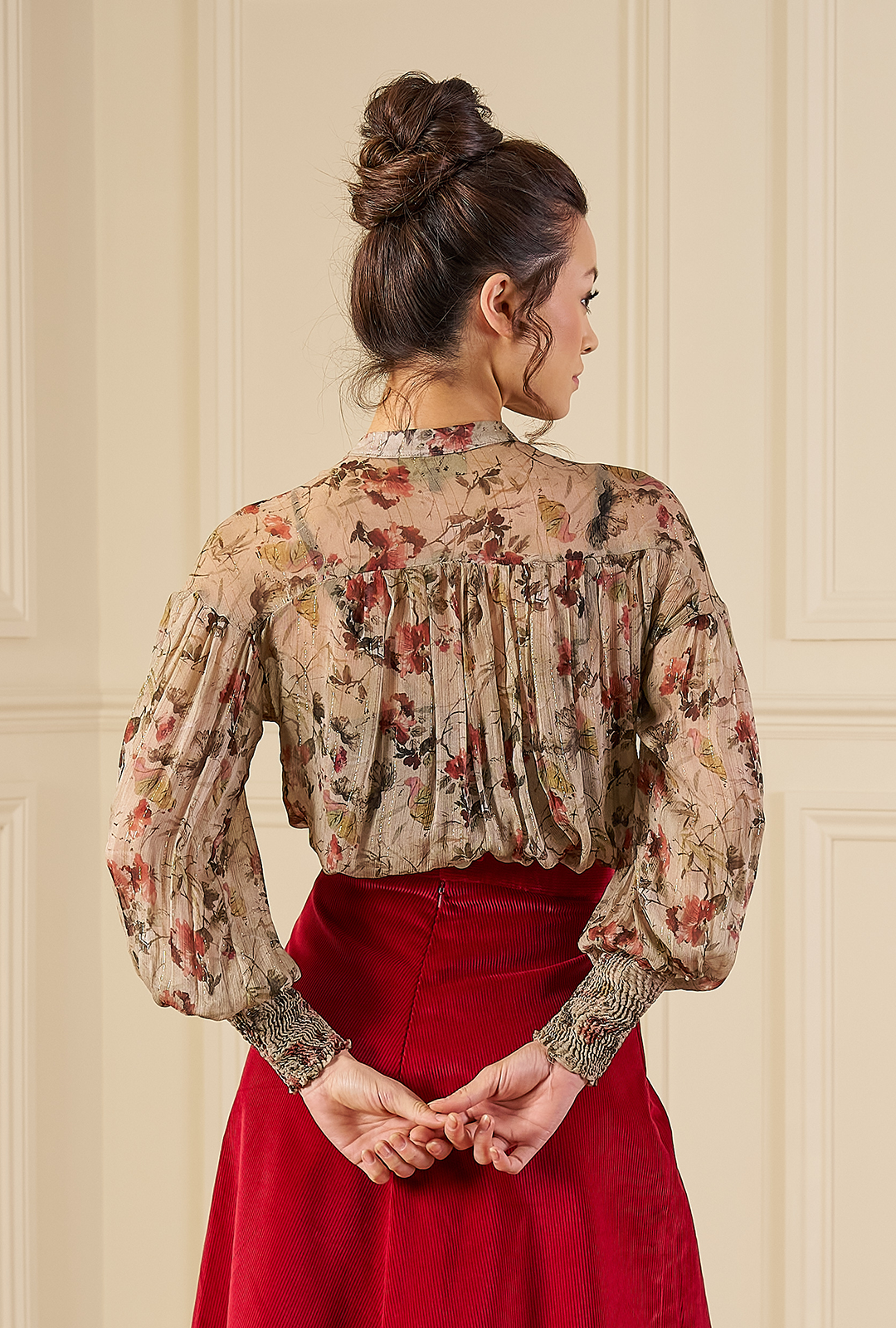 1930s / 1970s Poet Blouse & Sash - Wild Nectar Georgette