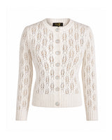 Pointelle Knit Cardigan - Ivory
