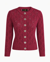 Pointelle Knit Cardigan - Framboise