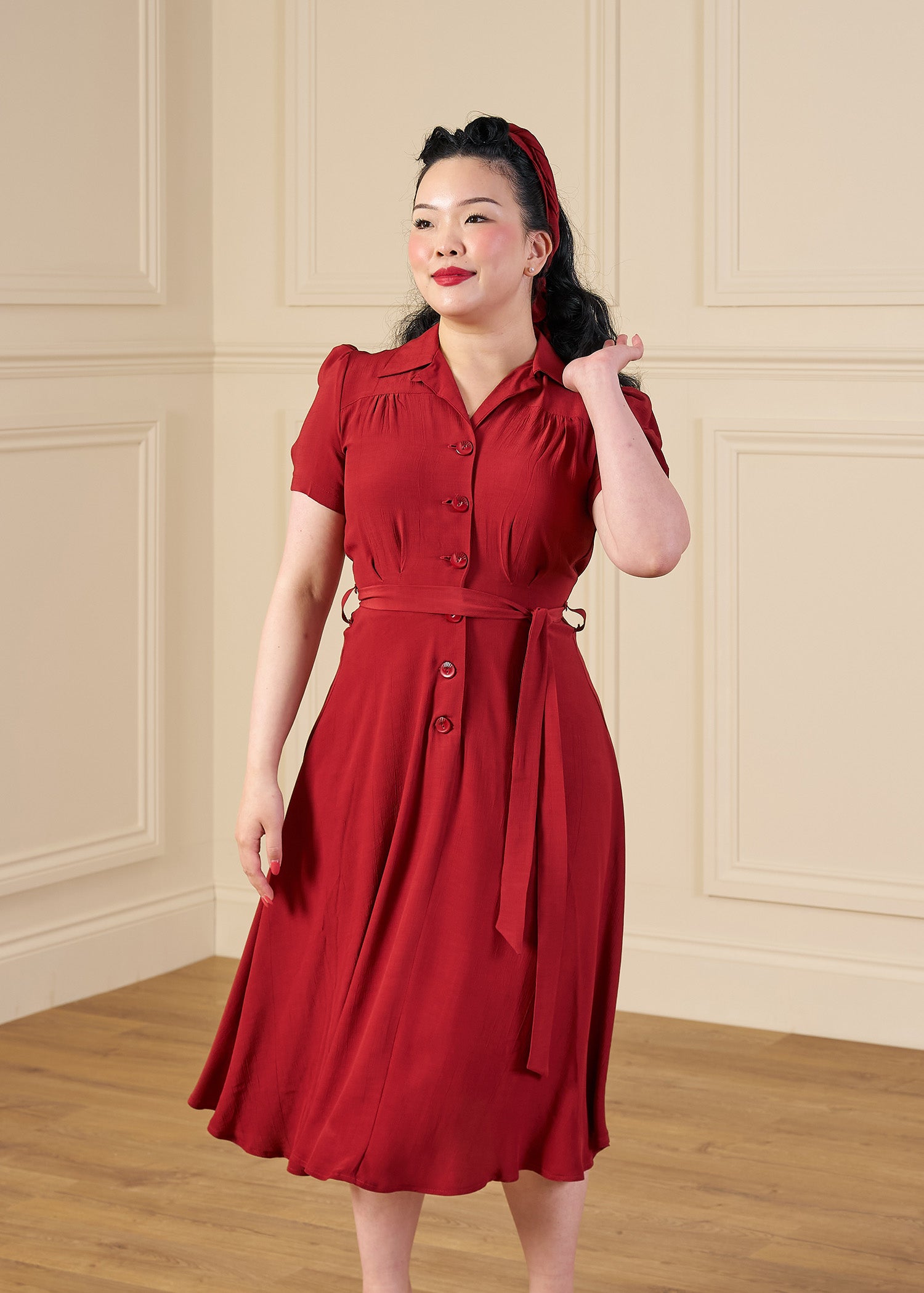 1940s Shirt-Waister Dress - Port