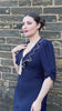 1930s Cora Bias Cut Dress - Navy