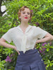 1930s Sailor Blouse - Ivory Crepe
