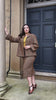 1950s Pencil Skirt in Caramel Wool Blend