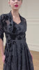 1950s Grace Dress in Black Rose Devore