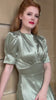 1940s 'Girl Friday' Midi Dress - Sage Satin