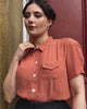 1940s Gloria Blouse - Burnt Peach