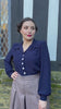 1940s Sweetheart Blouse - Navy