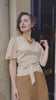 1930s Wrap Blouse in Oakline Stripe