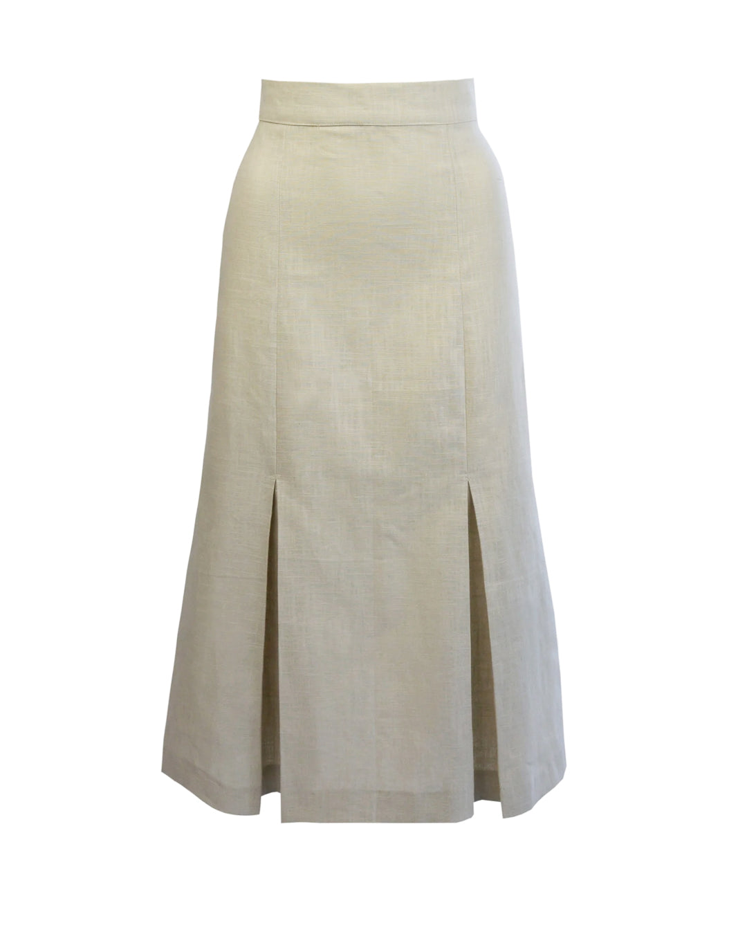 1940s Prim Pleated Skirt - Natural Fibre Ecru - product shot
