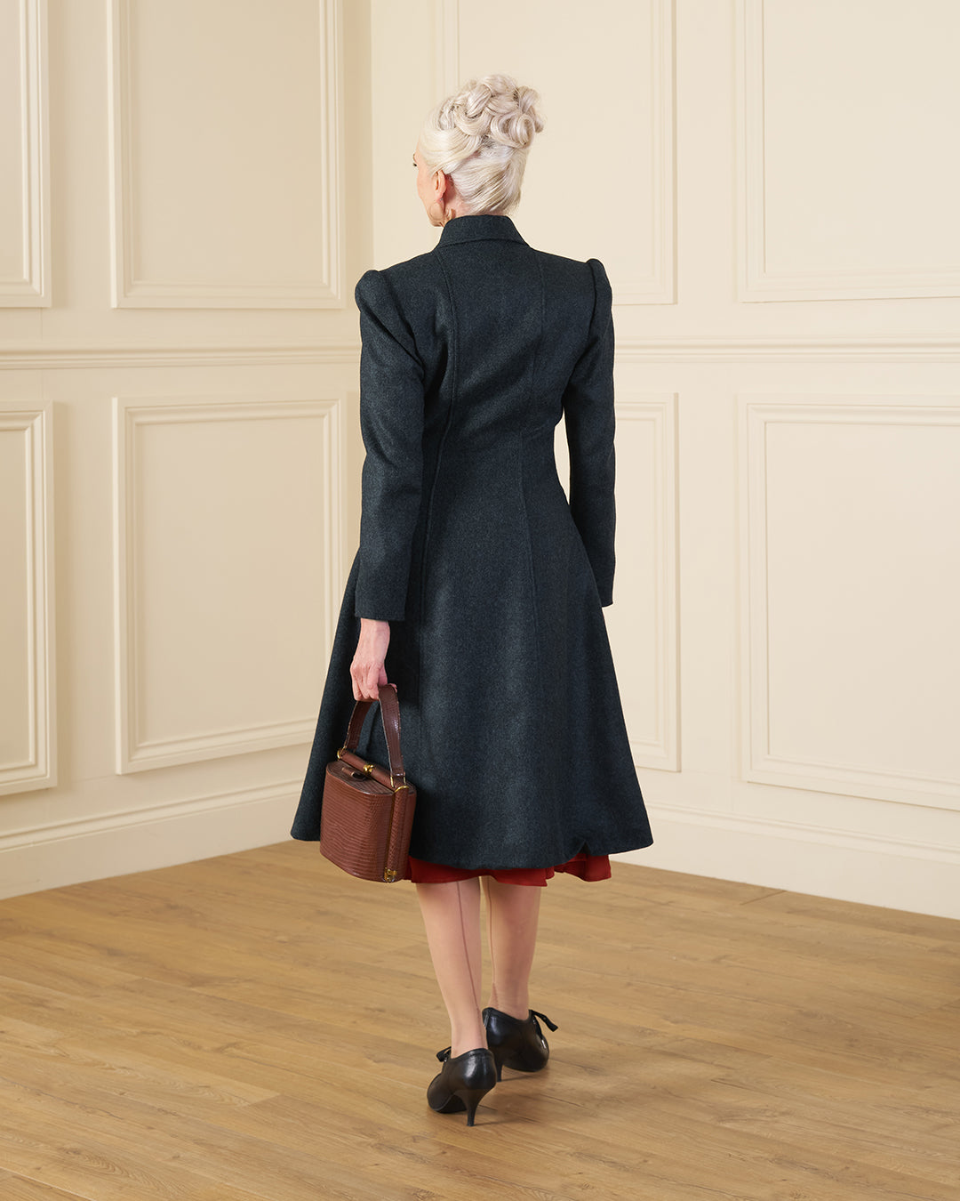 1930s/40s Princess Line Coat - Slate Wool