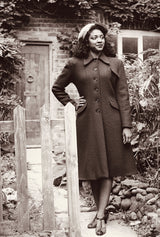 1930s/40s Princess Line Coat in Cranberry Red Wool