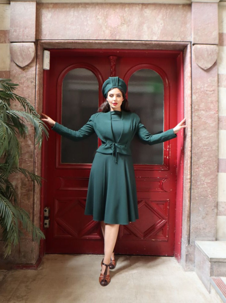 1940s Halo Beret - Racing Green