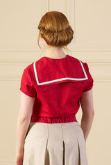 1930s Sailor Top - Red Natural Fibre