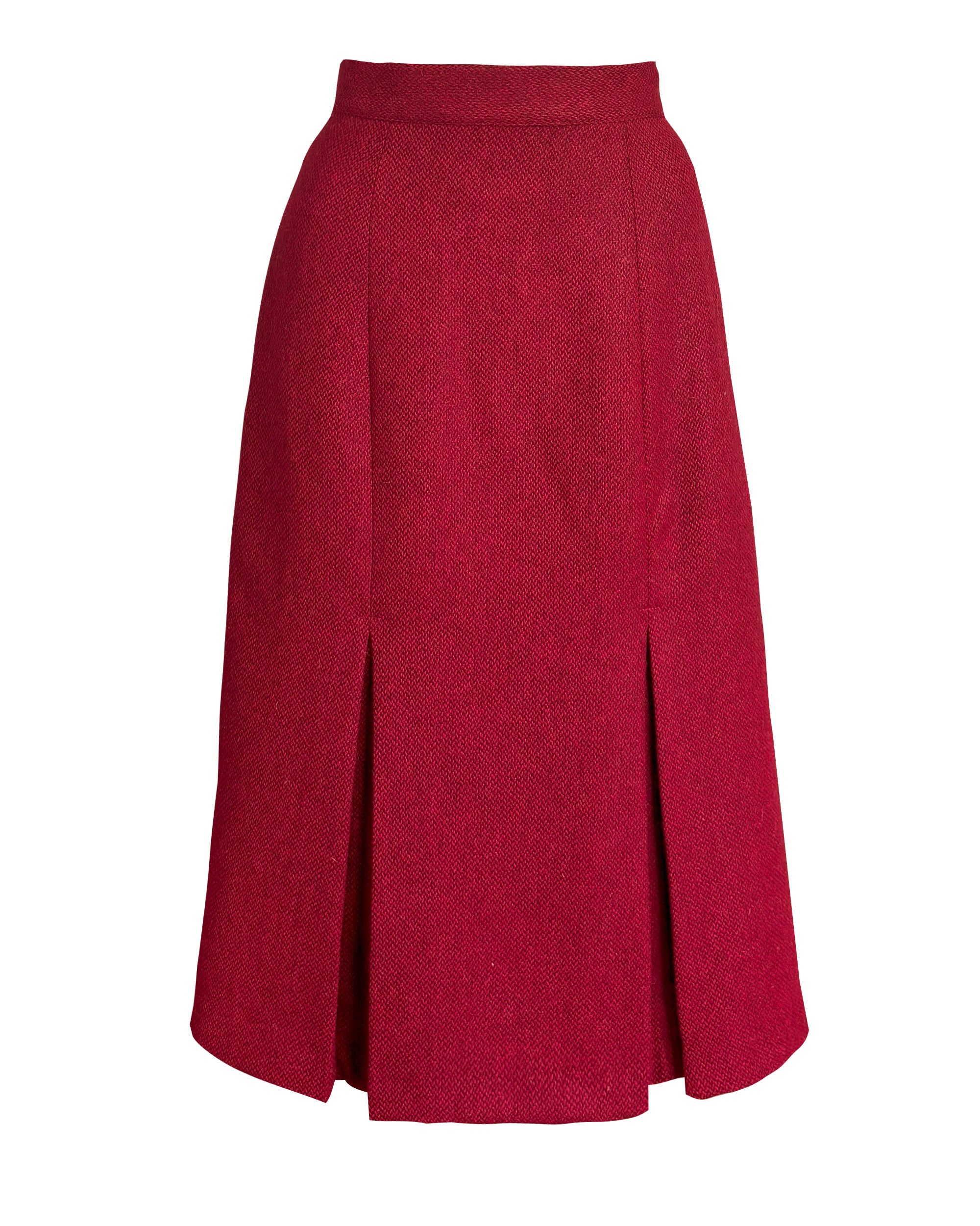 1940s Prim Pleated Skirt - Premium Ruby Wool