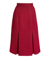 1940s Prim Pleated Skirt - Premium Ruby Wool