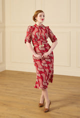 1930s Loretta Bias Dress - Rouge Tide
