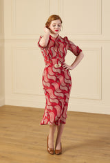 1930s Loretta Bias Dress - Rouge Tide