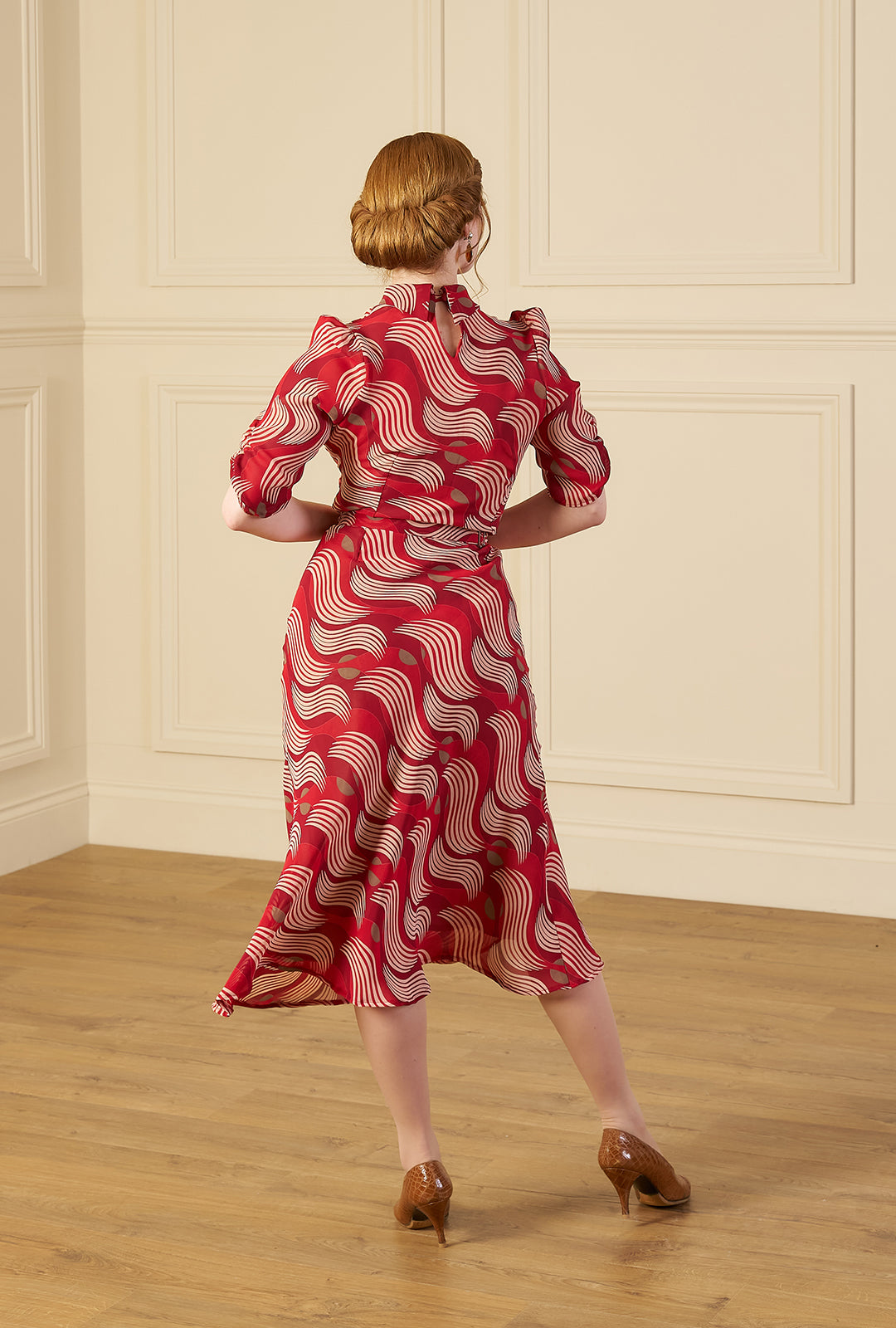 1930s Loretta Bias Dress - Rouge Tide