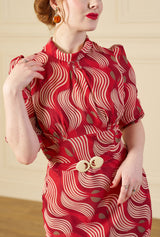 1930s Loretta Bias Dress - Rouge Tide