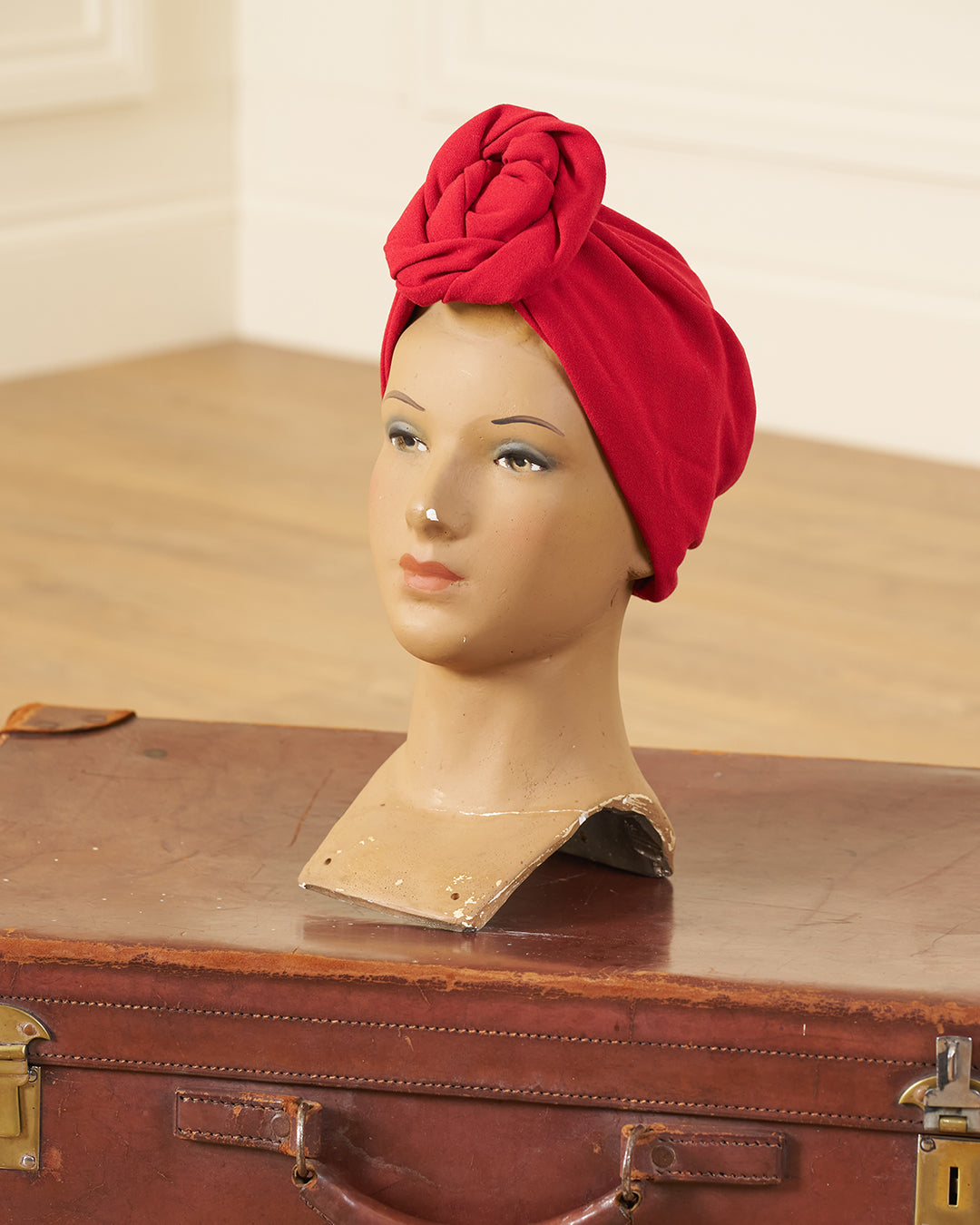 1940s Turban - Red - model shot