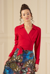 1970s Wrap Top - Red