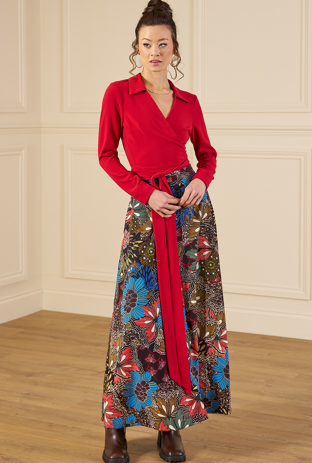 1970s Wrap Top - Red