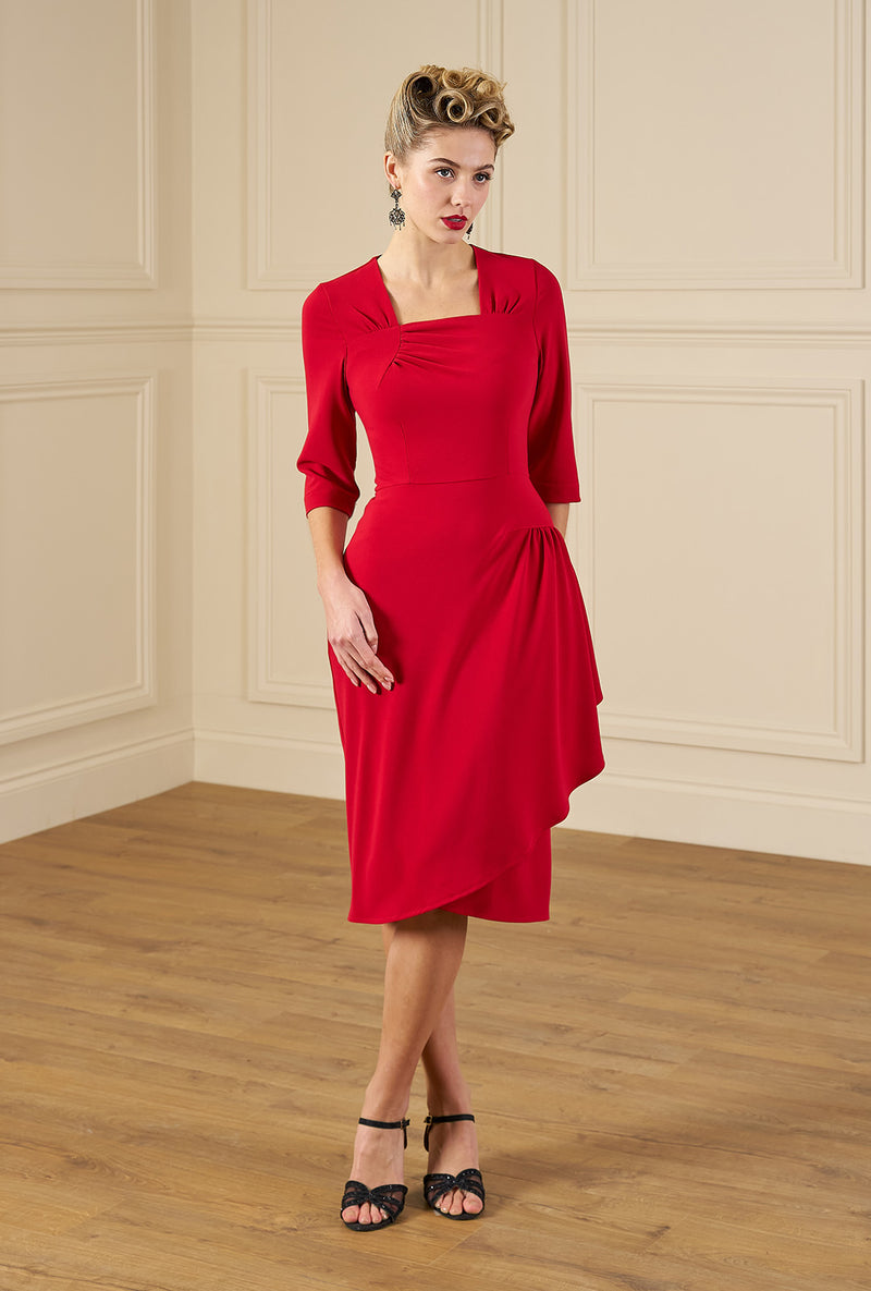 1940s O'Hara Cocktail Dress in Red