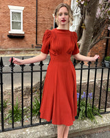 1940s 'Girl Friday' Dress - Rust