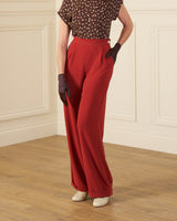 1940s Hepburn Pleated Trousers - Rust