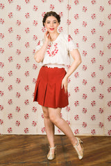 1930s Pleated Shorts - Red