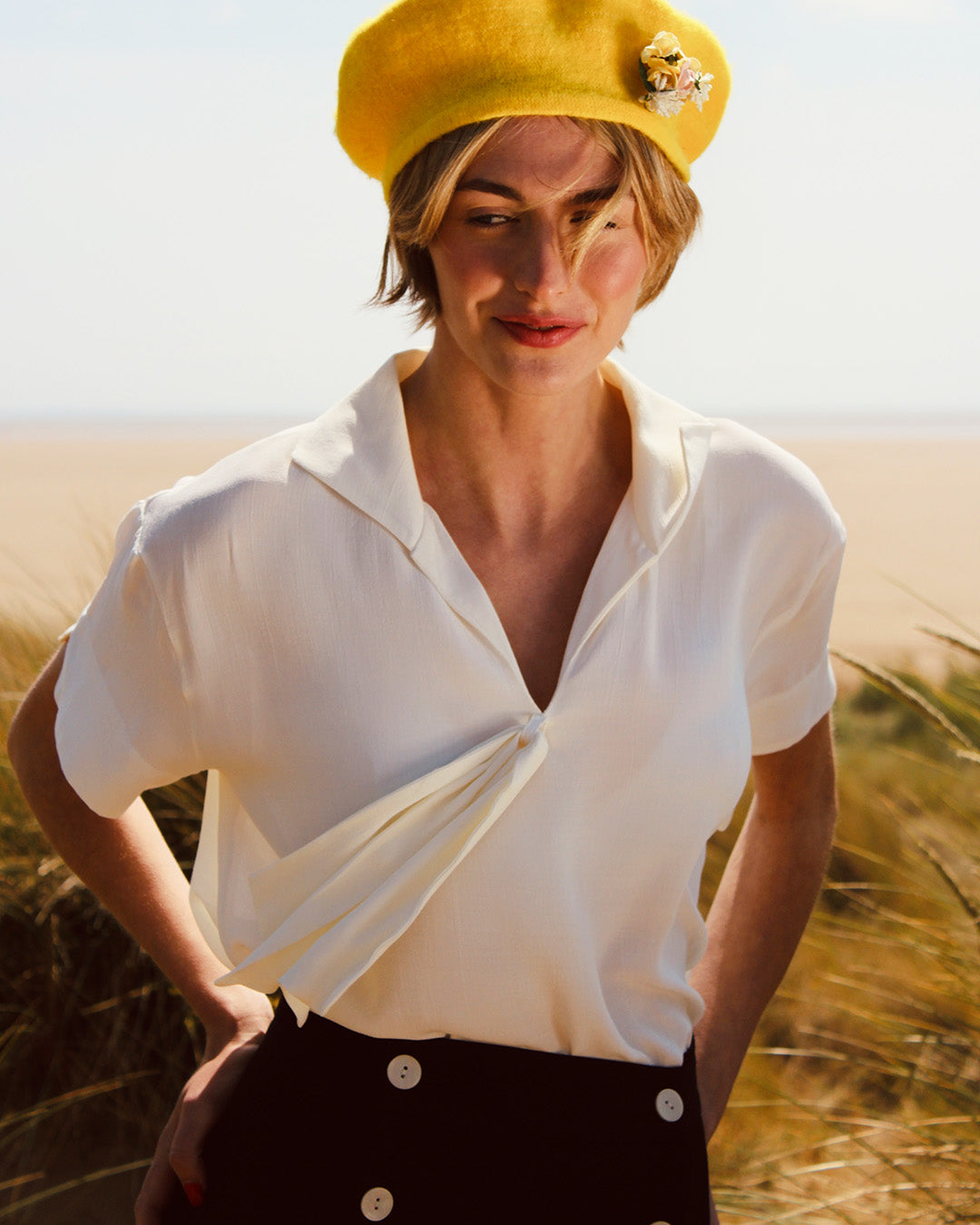 1930s Sailor Blouse - Ivory Crepe