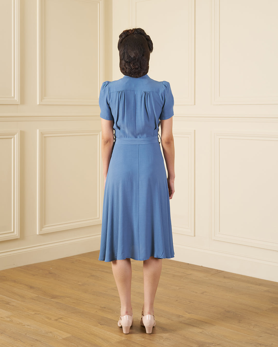 1940s Shirt-Waister Dress - Periwinkle