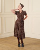 1940s Shirt-Waister Dress - Earth Pearl