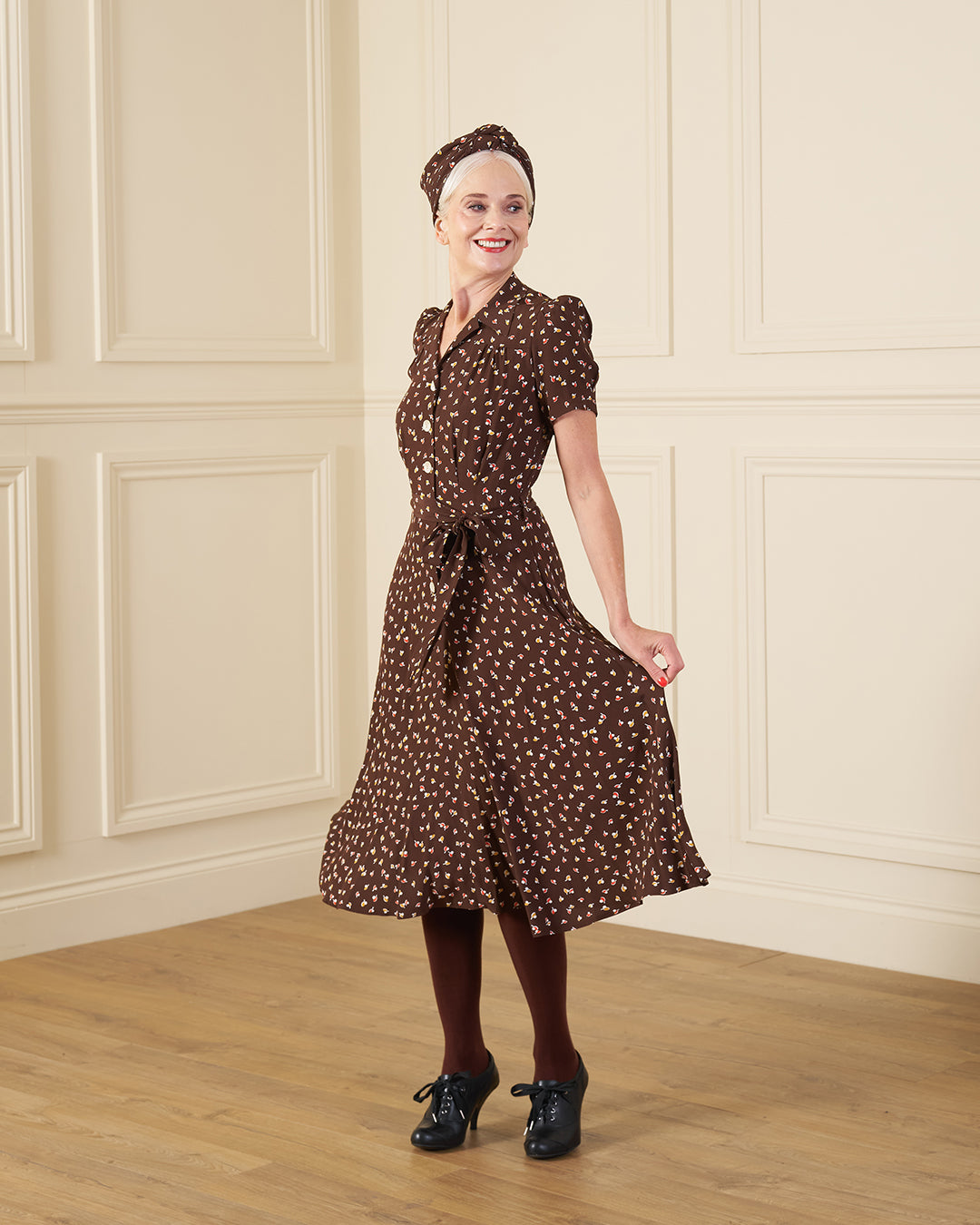 1940s Shirt-Waister Dress - Earth Pearl