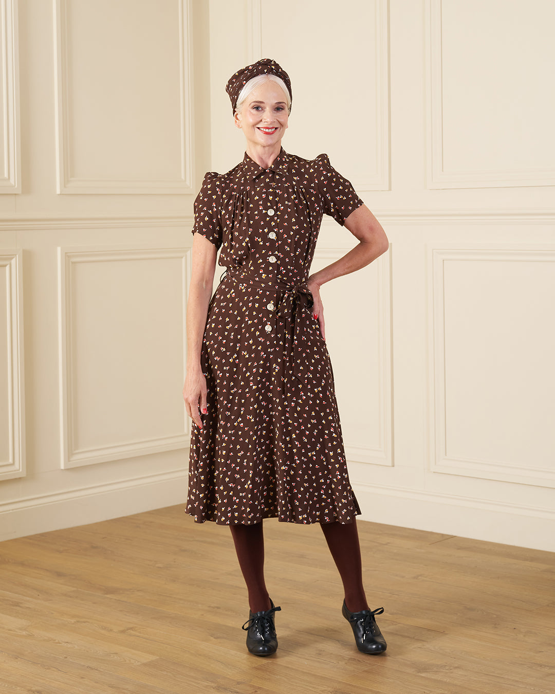 1940s Shirt-Waister Dress - Earth Pearl