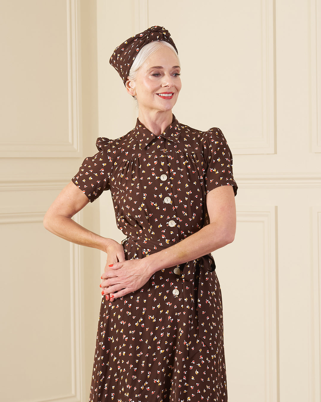 1940s Shirt-Waister Dress - Earth Pearl