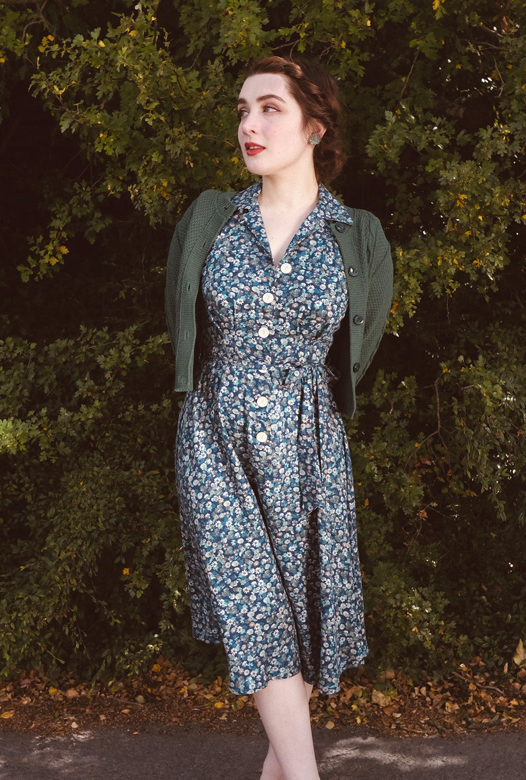 1940s Shirt-Waister Dress in Marguerite
