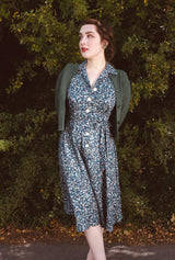 1940s Shirt-Waister Dress in Marguerite