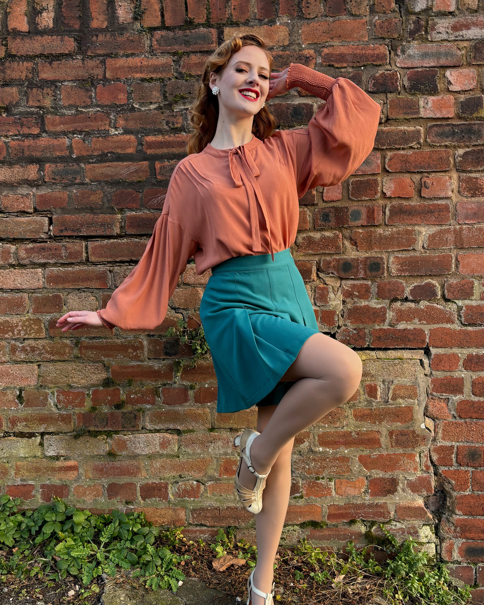1930s Pleated Shorts - Teal