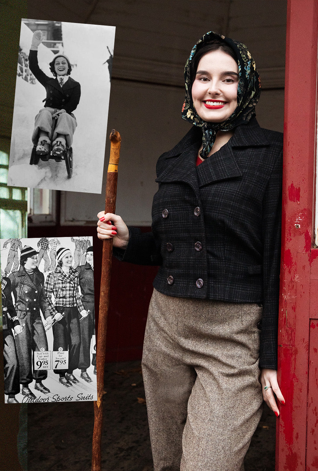 1930s Ski Jacket - Plaid Wool