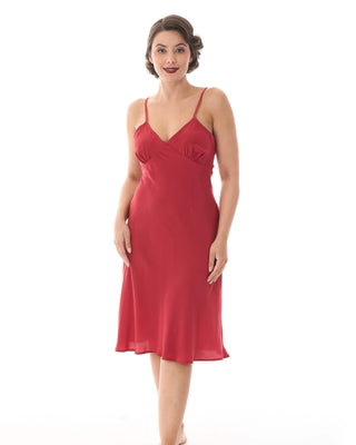 1930s Bias Petticoat Slip - Cherry Red